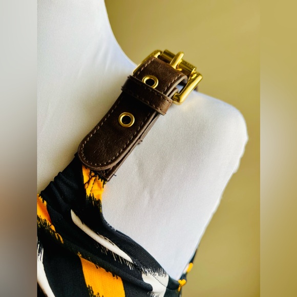 NWOT MICHAEL KORS Midi Geometric Design with Leather Belt Shoulder Strap Sz XS - Picture 4 of 6